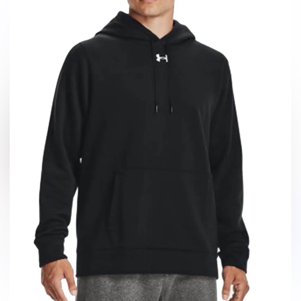 Under Armour Men's Rival Fleece Hoodie Black Pullover Sweatshirt Size Medium